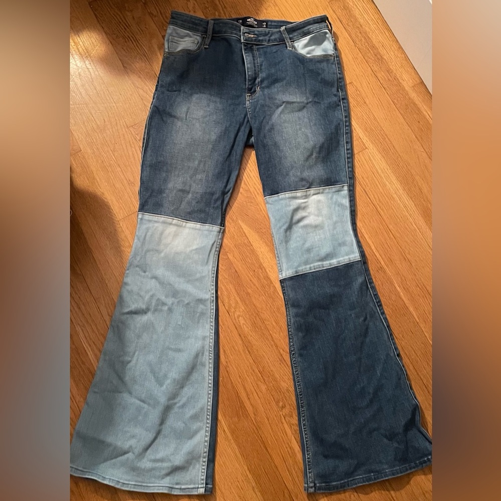 Hollister size 13 flare jeans multicolored